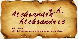 Aleksandra Aleksandrić vizit kartica